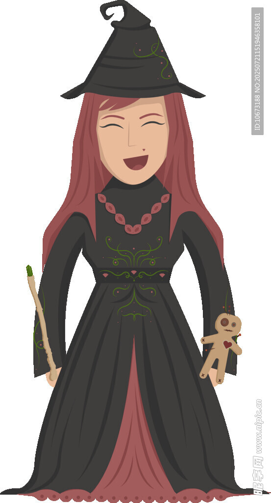 可爱女巫形象插画