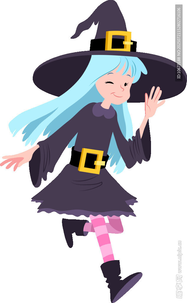 可爱小女巫俏皮行走