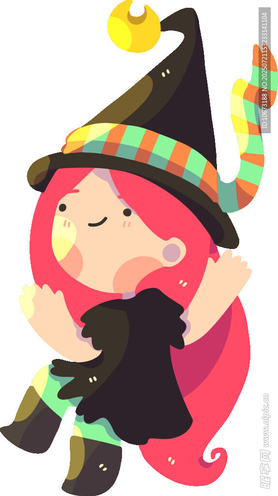 可爱小女巫形象插画