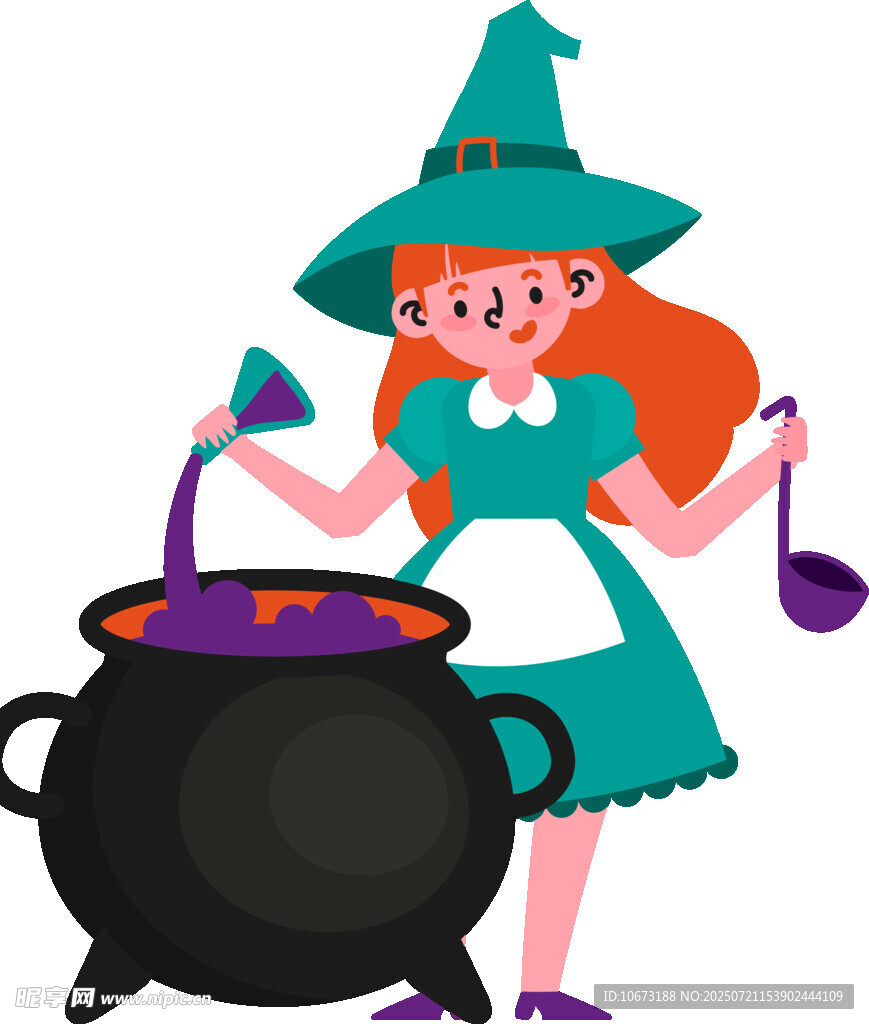 女巫正在熬制魔法药水
