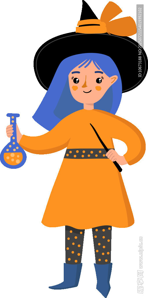 女巫手持药剂瓶施法
