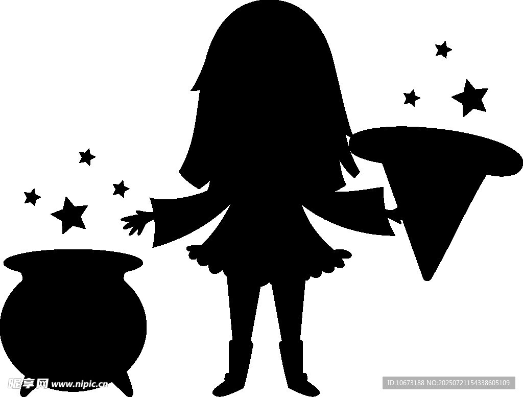 小女巫施法剪影