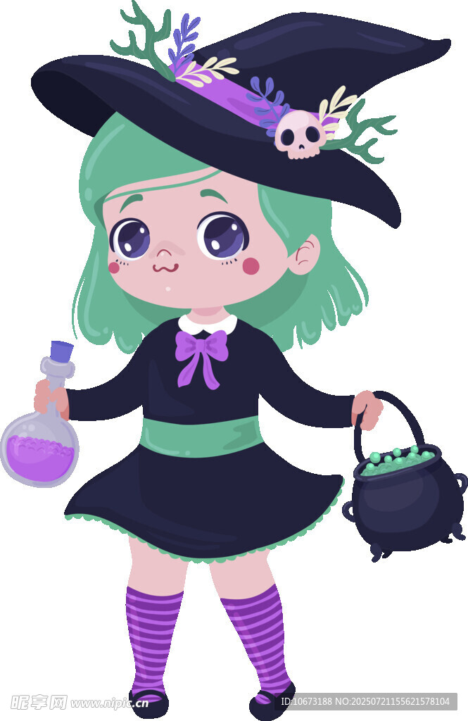 可爱女巫形象插画