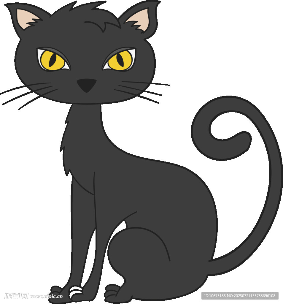 黑色猫咪卡通形象