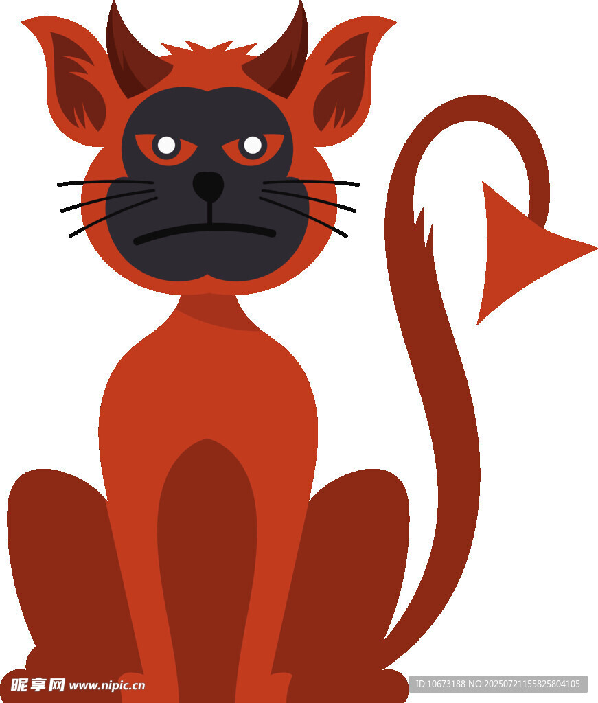 恶魔猫咪插画
