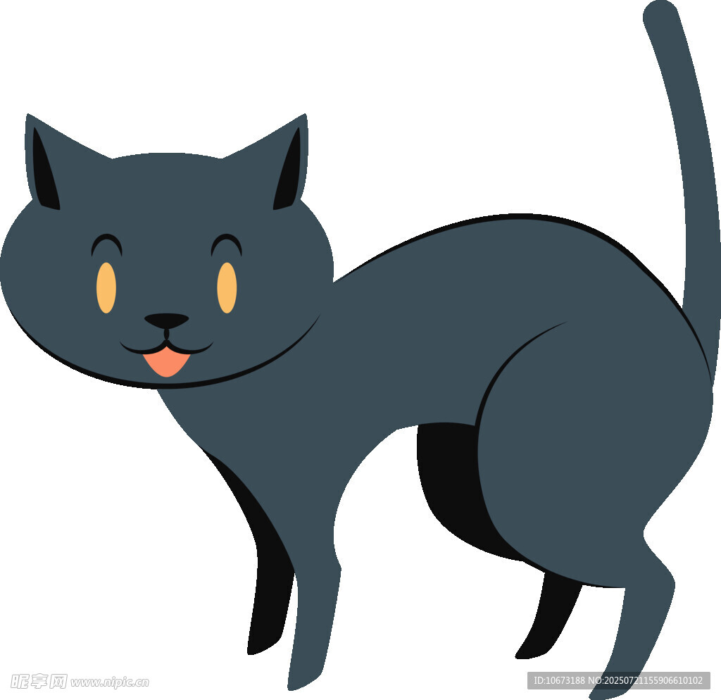 可爱黑猫俏皮姿态
