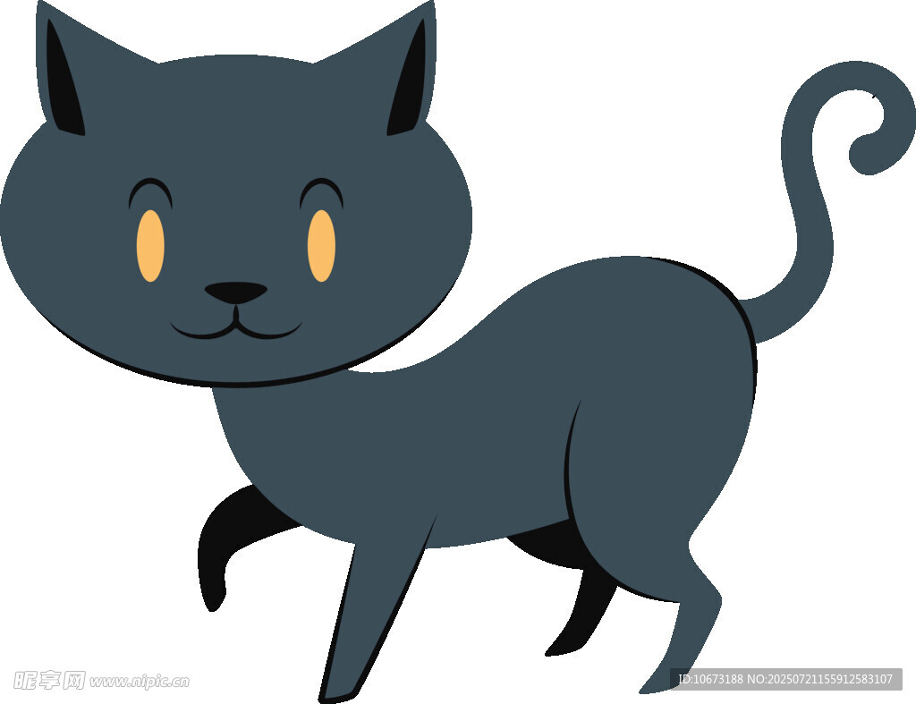 可爱黑猫卡通形象