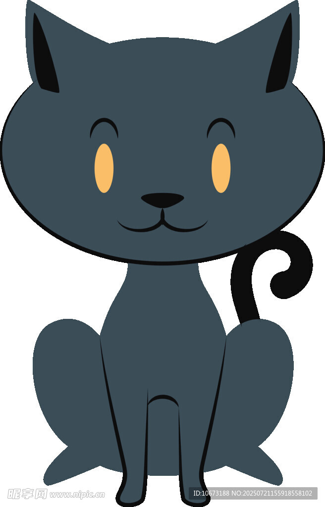 可爱黑猫卡通形象