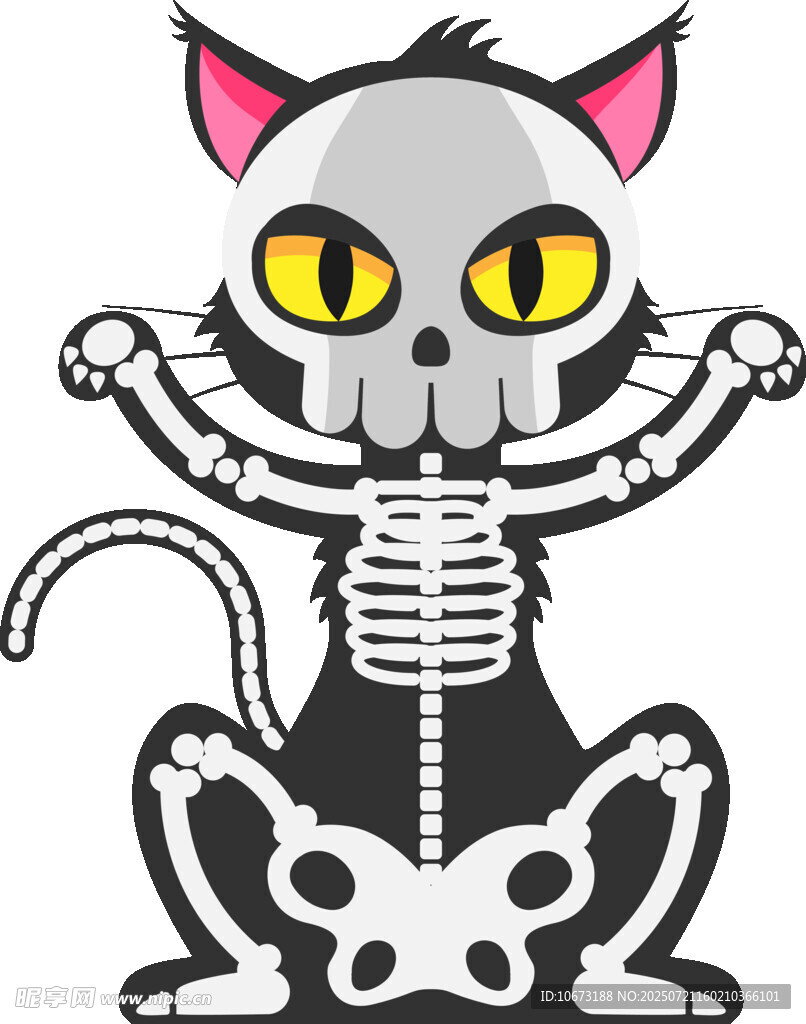 骷髅猫咪卡通形象