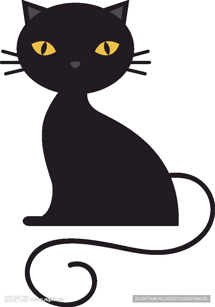 可爱黑猫插画