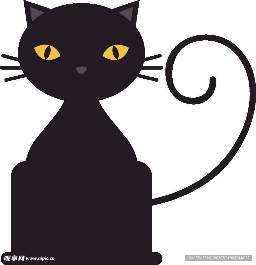 可爱黑猫插画