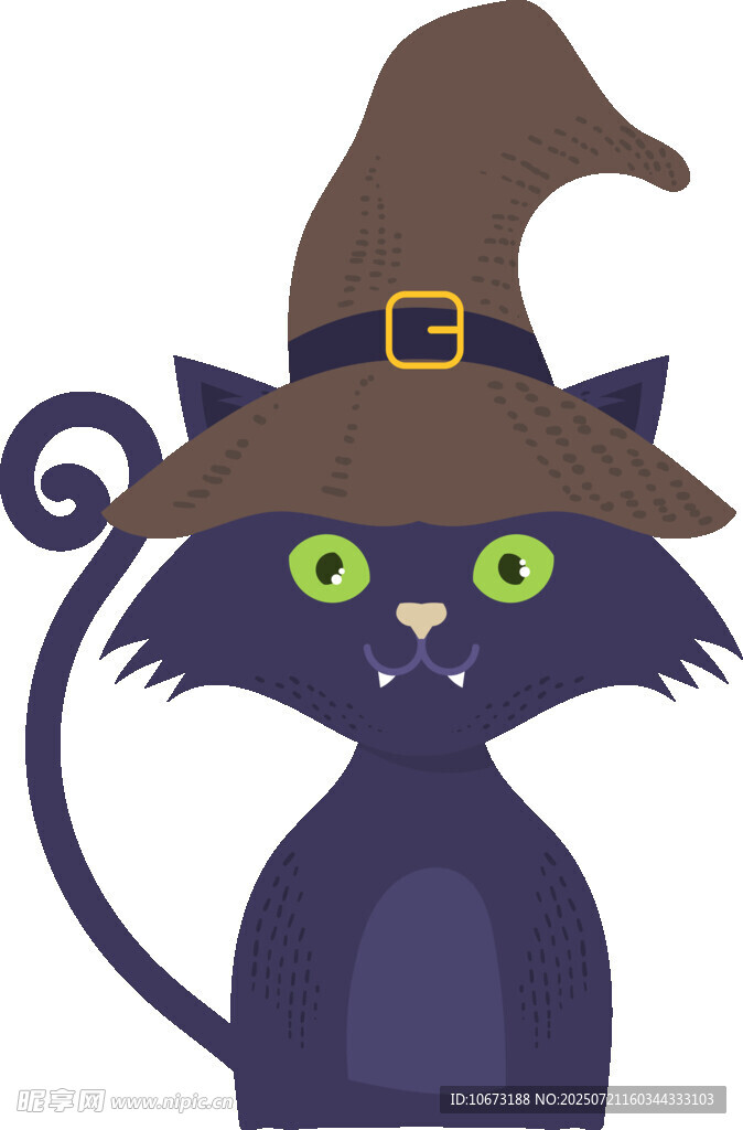 戴巫师帽的黑猫