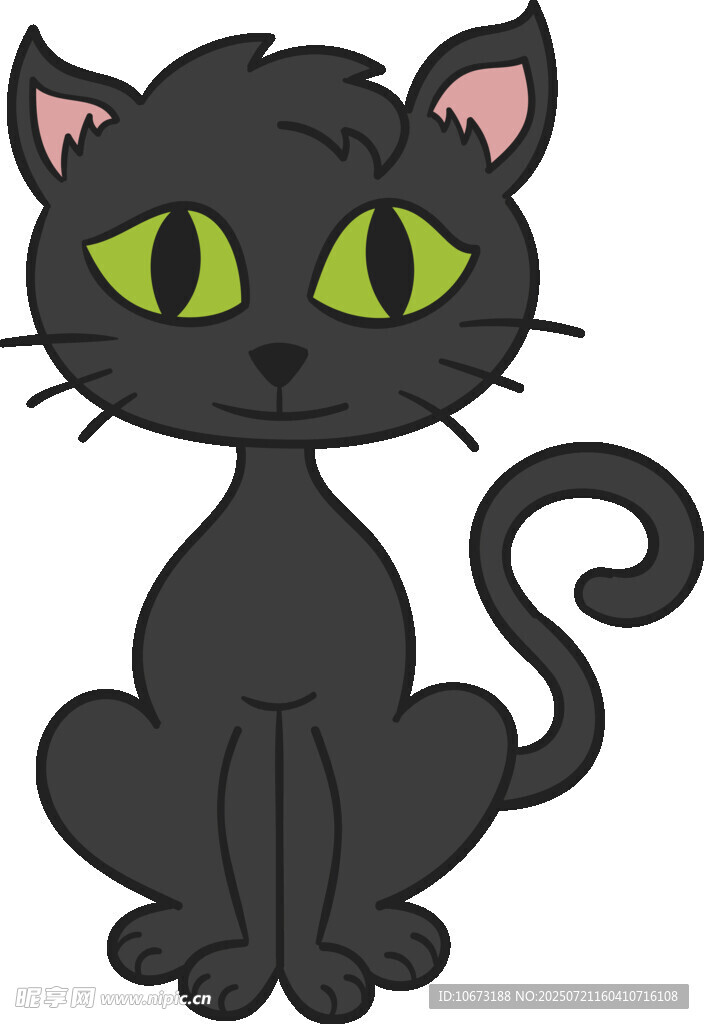 可爱黑猫插画