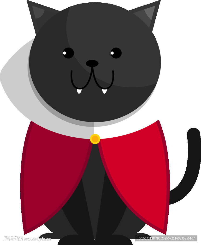 黑猫穿披风扮贵族形象