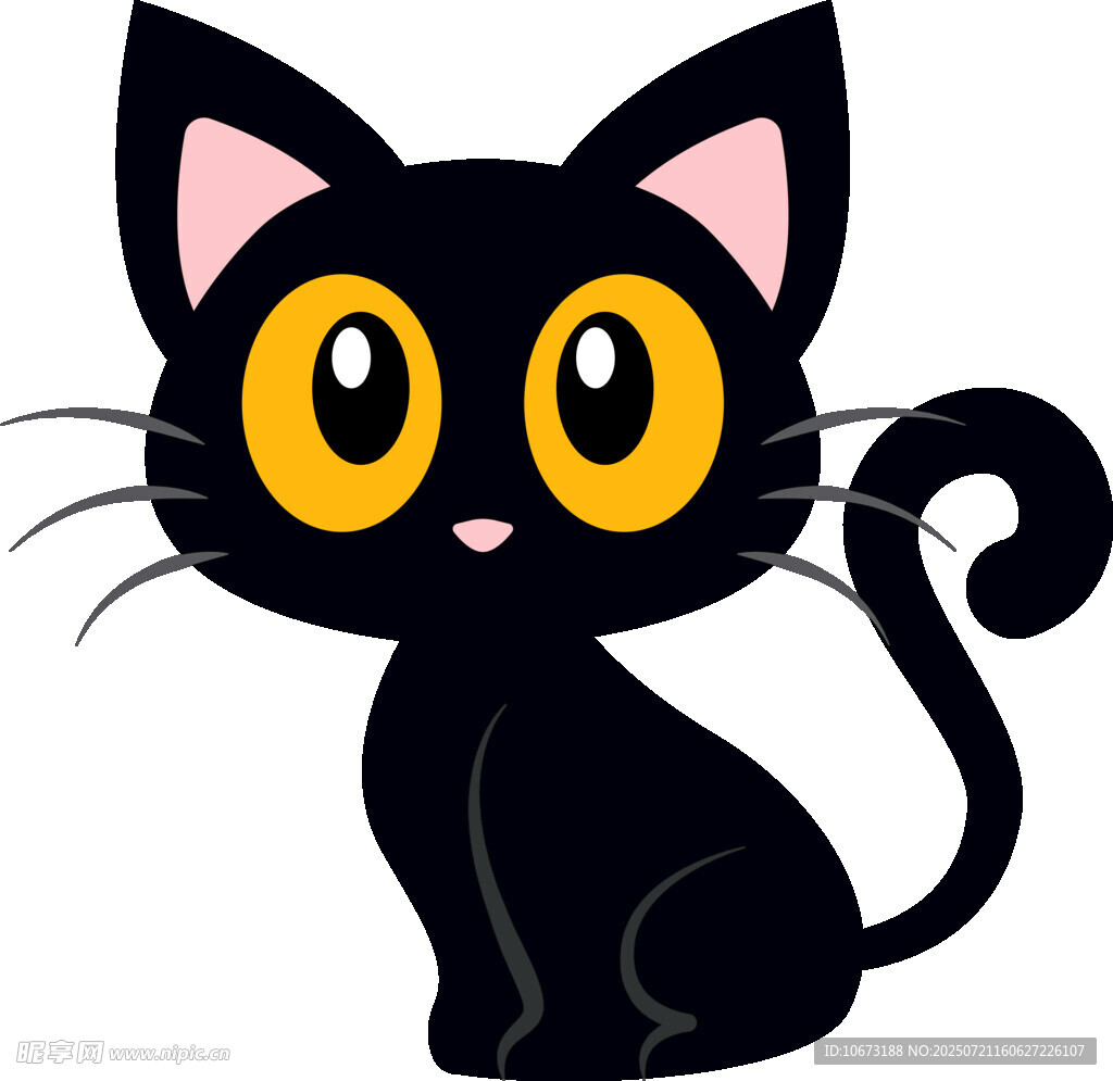 可爱黑猫卡通形象