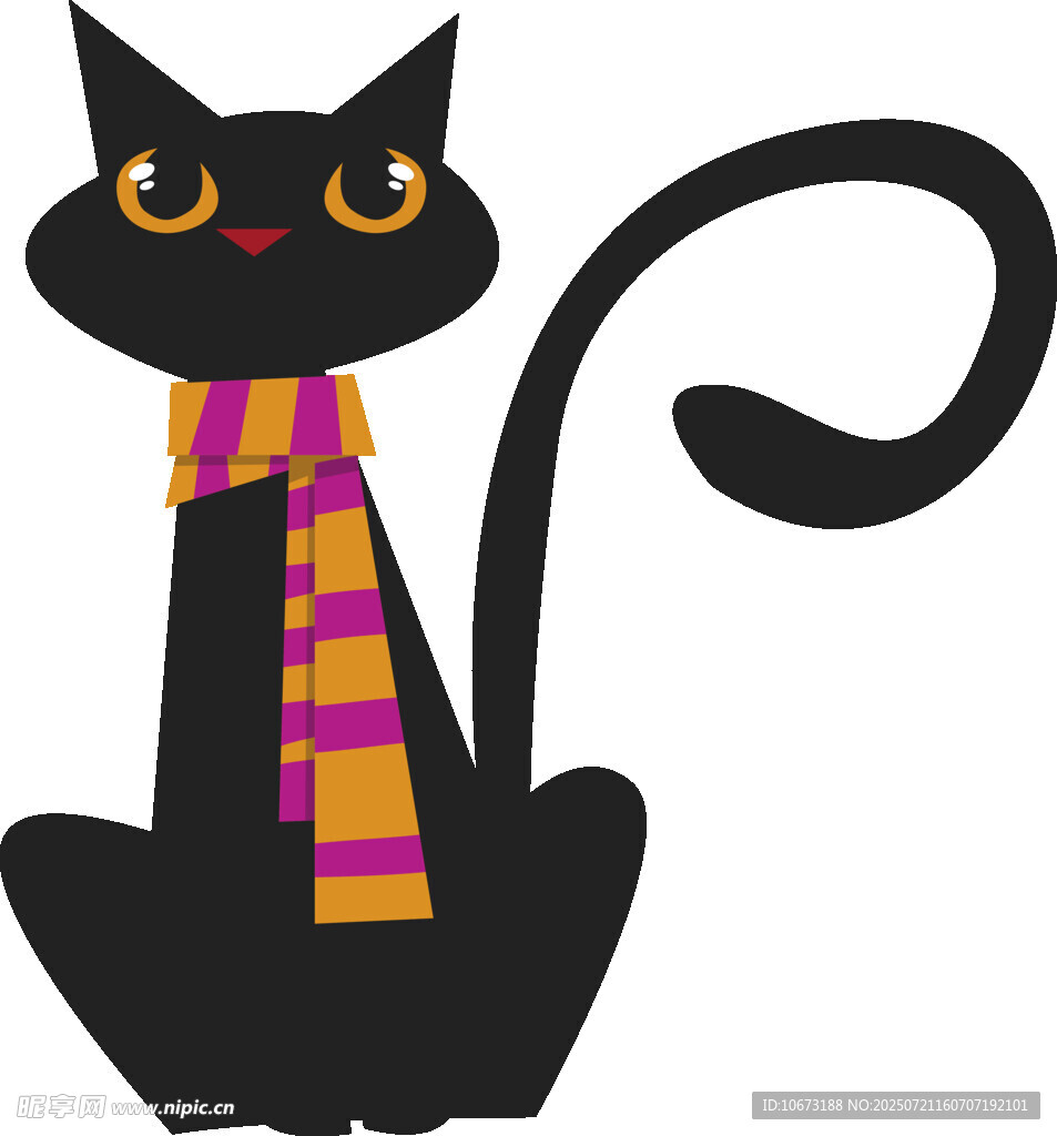 戴围巾的黑猫