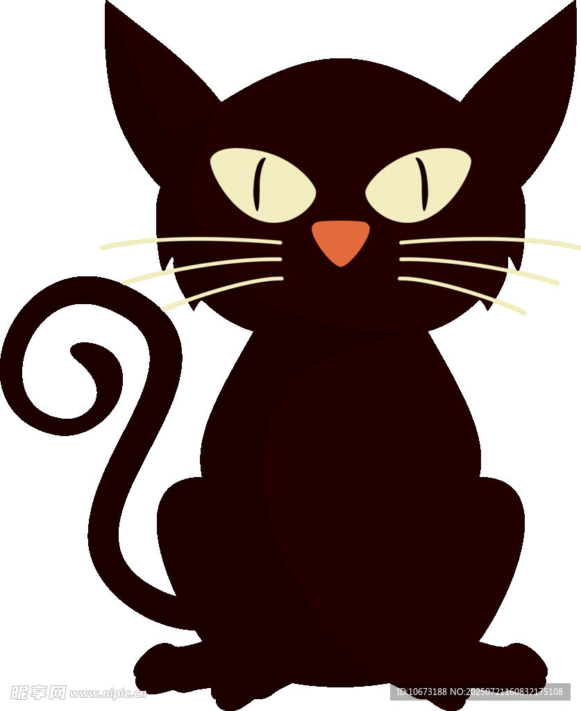 可爱黑猫插画