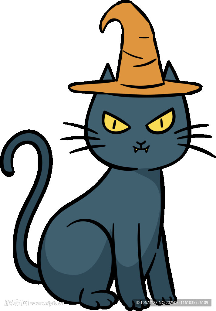 戴巫师帽的黑猫