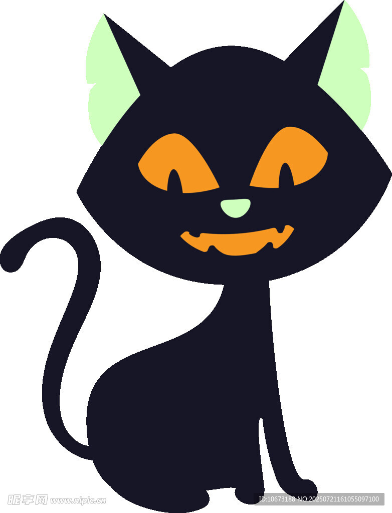 万圣节黑猫插画