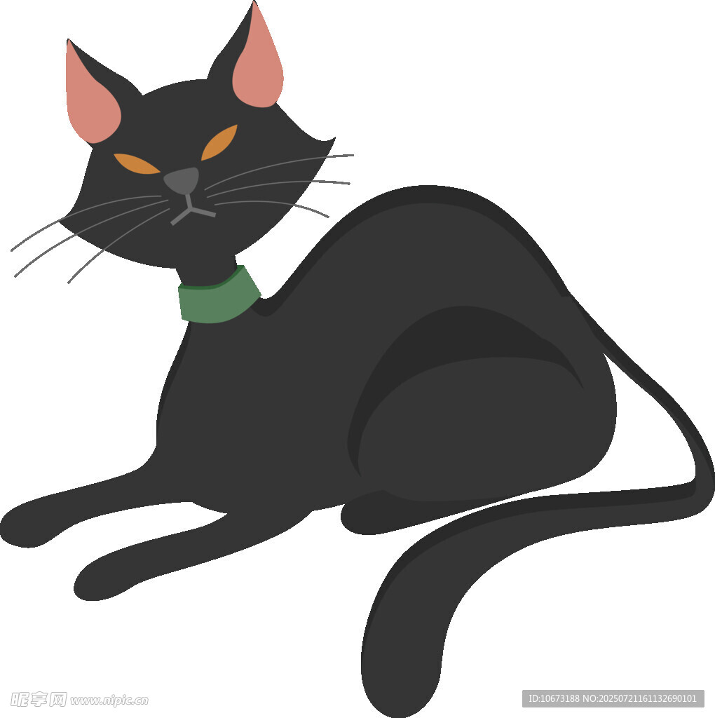 趴着的黑猫