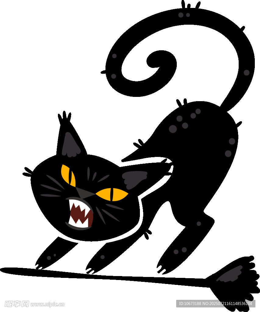 黑猫骑扫帚的奇幻形象