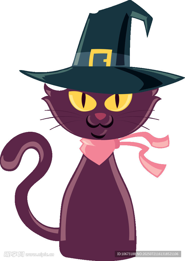 戴巫师帽的紫色猫咪