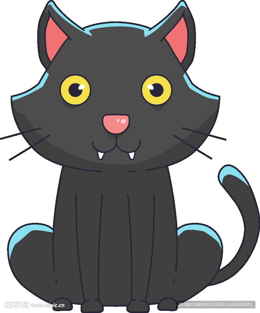 可爱黑猫卡通形象