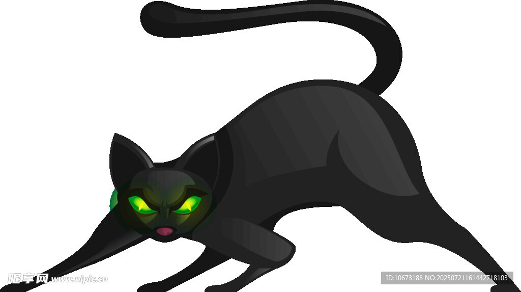 黑猫弓身
