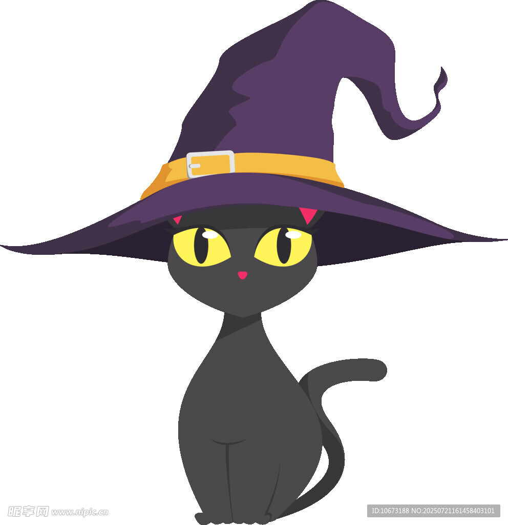 戴女巫帽的黑猫