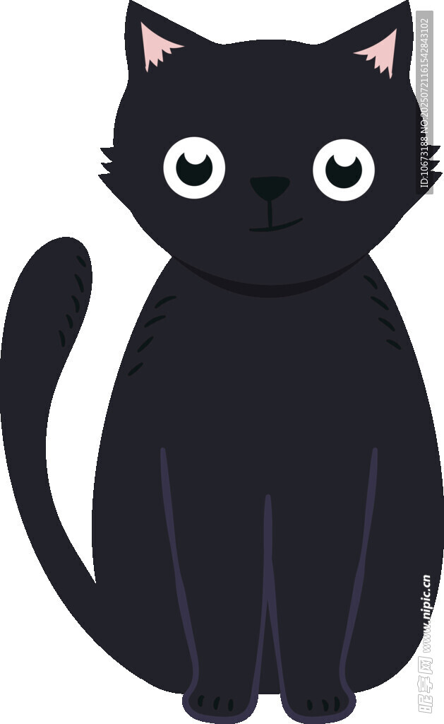 可爱黑猫卡通形象