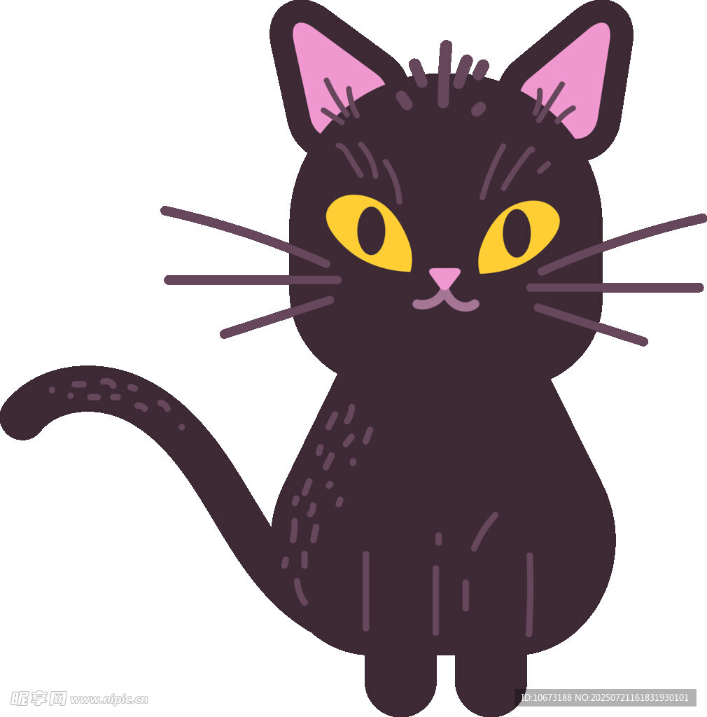 可爱黑猫卡通形象