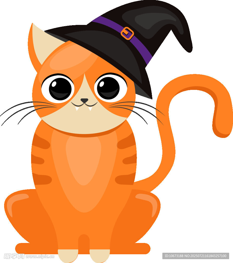 戴女巫帽的可爱橘猫