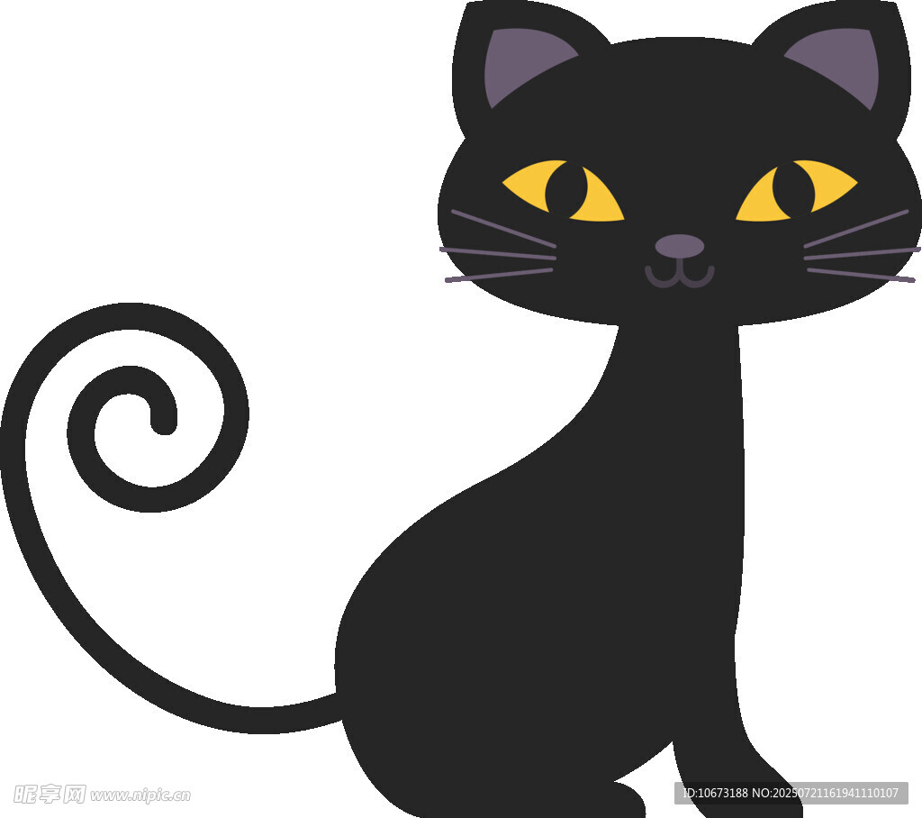 可爱黑猫插画