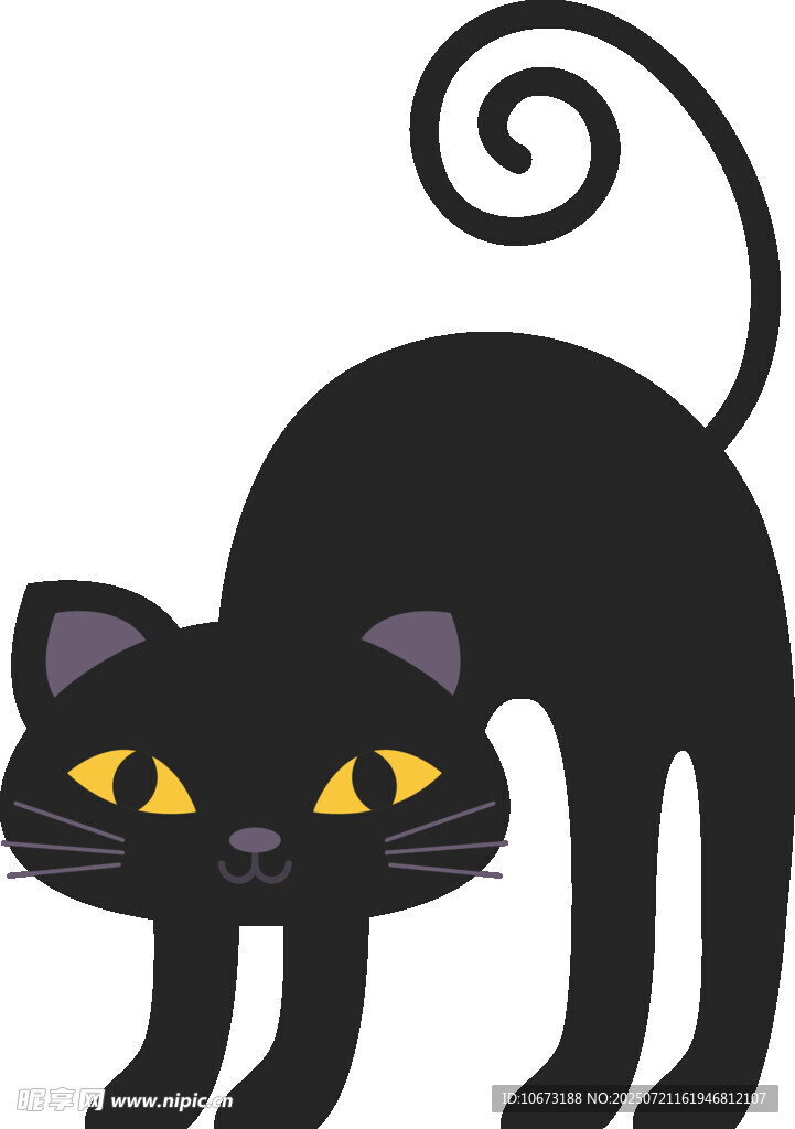黑猫弓背姿态图