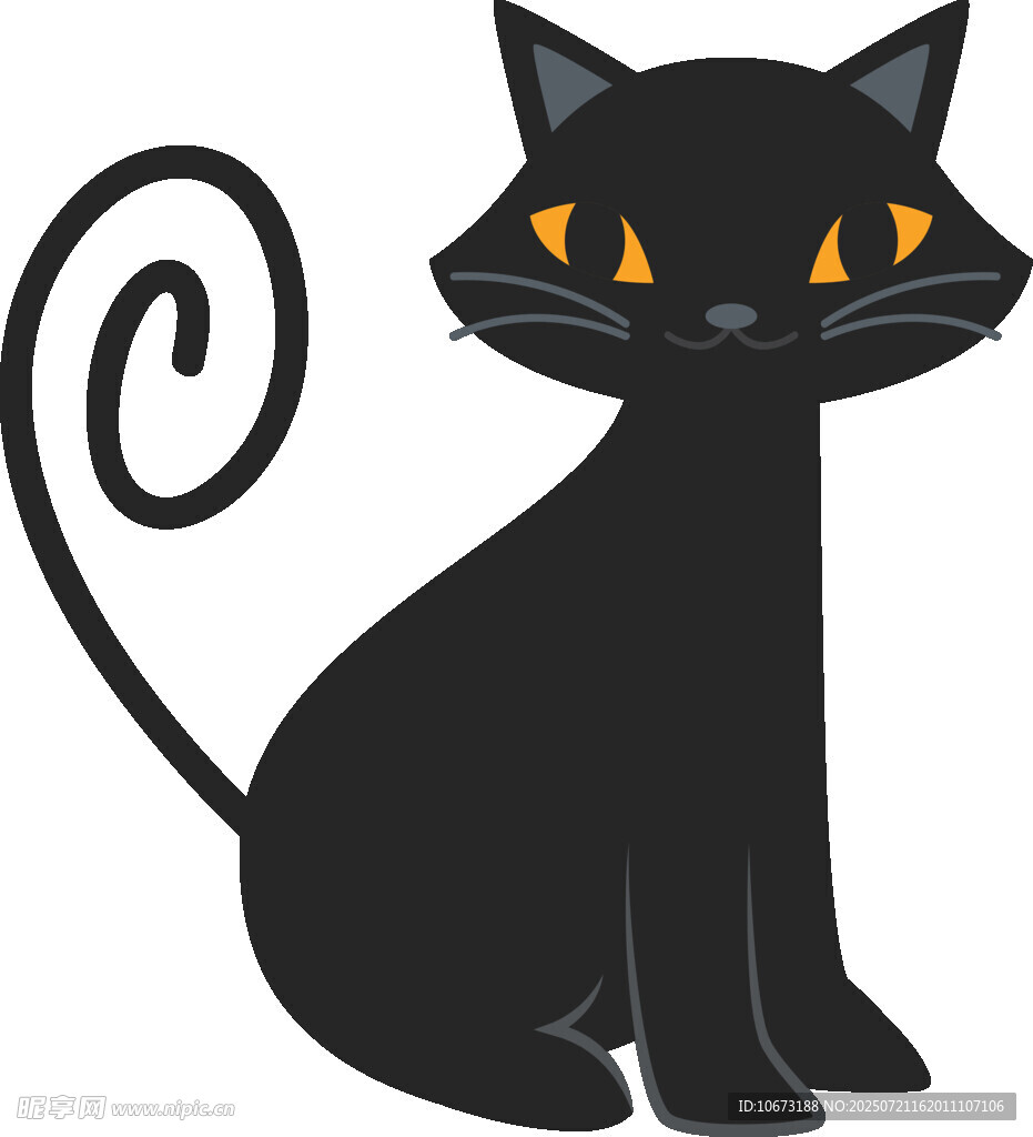 可爱黑猫插画