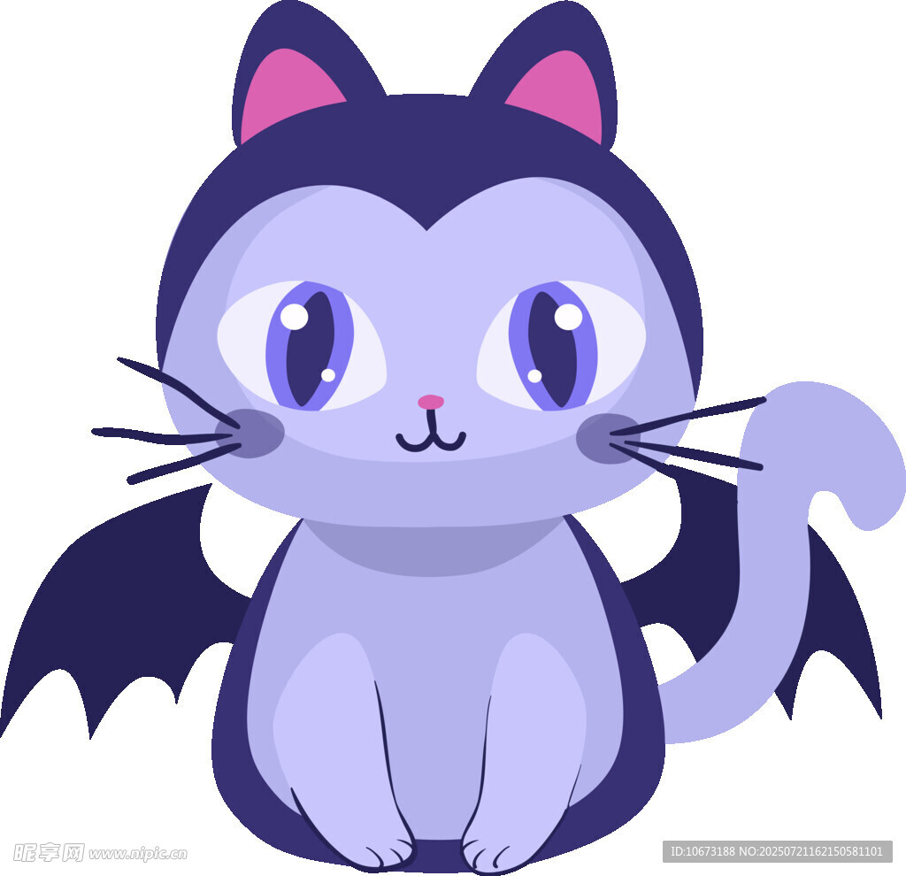 紫色蝙蝠耳可爱猫咪