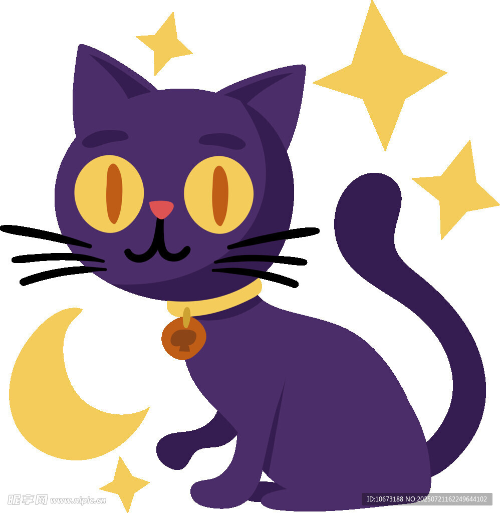 紫色猫咪伴星月