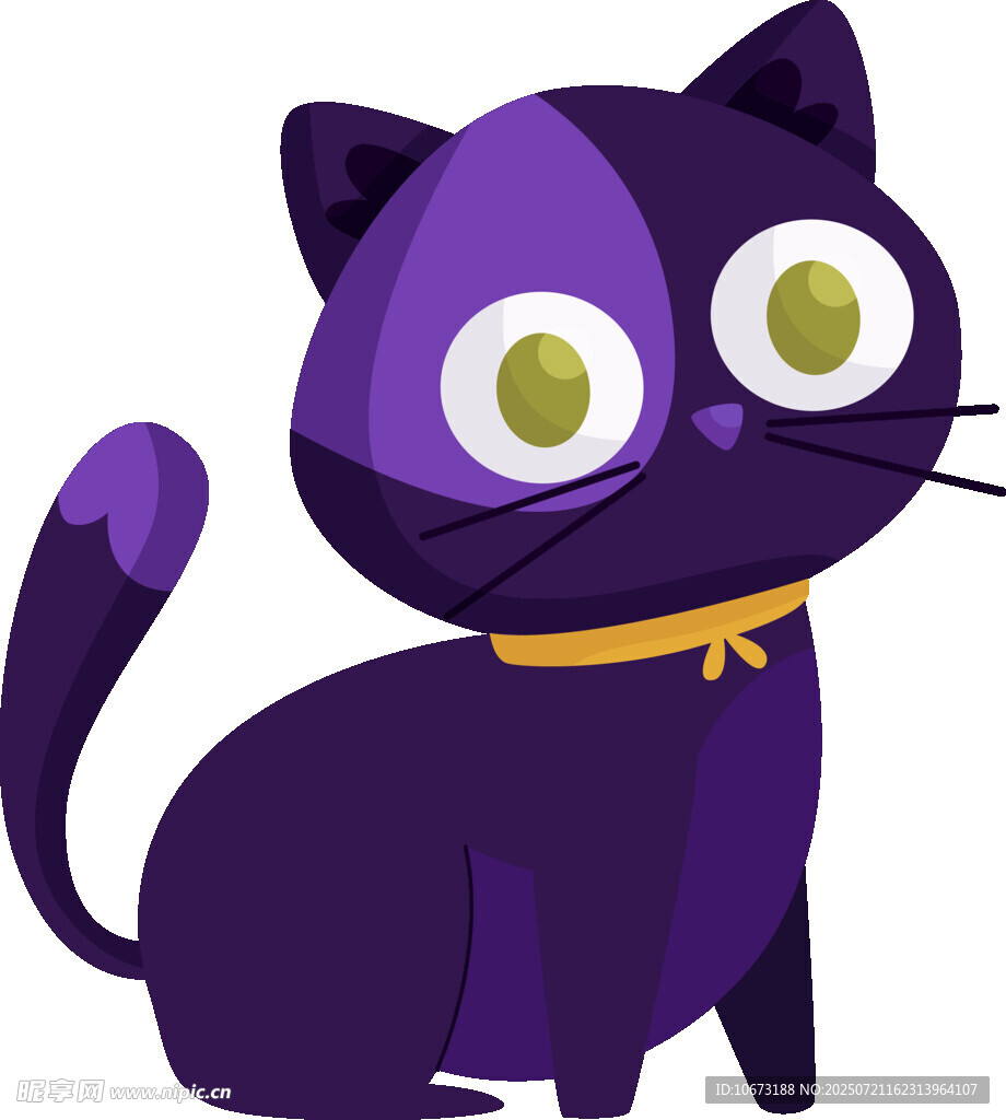 紫色猫咪卡通形象