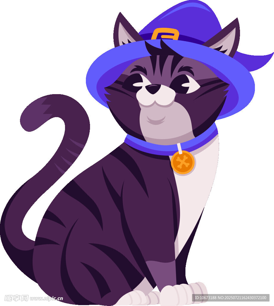 戴帽黑猫形象设计图