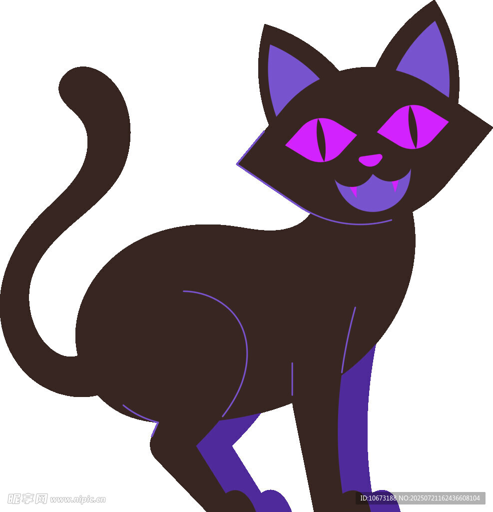 可爱黑猫插画