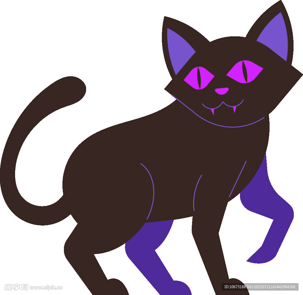 黑猫紫瞳插画形象