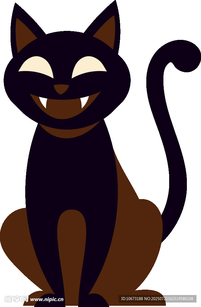 黑猫咧嘴笑