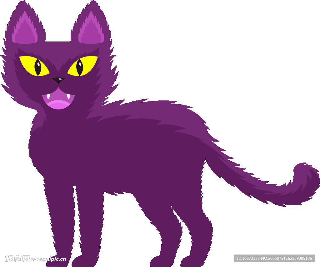 紫色猫咪插画