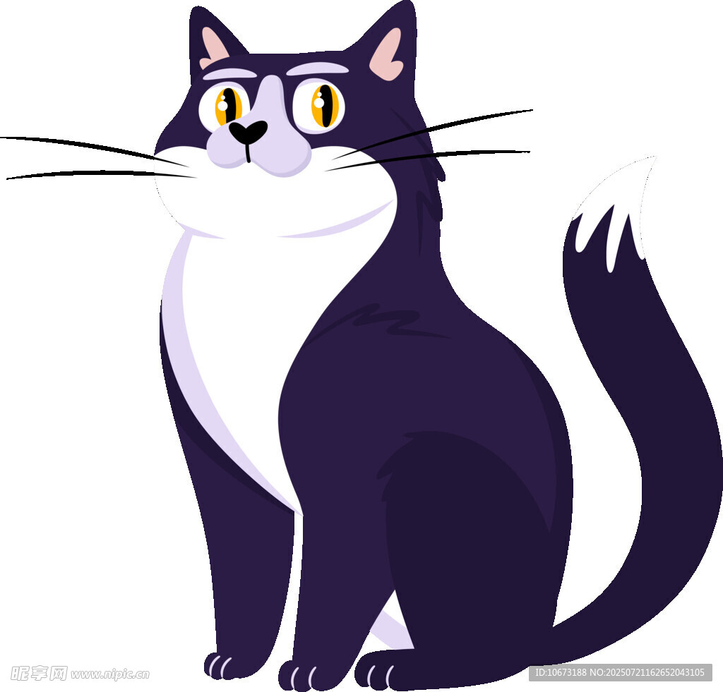可爱黑猫插画