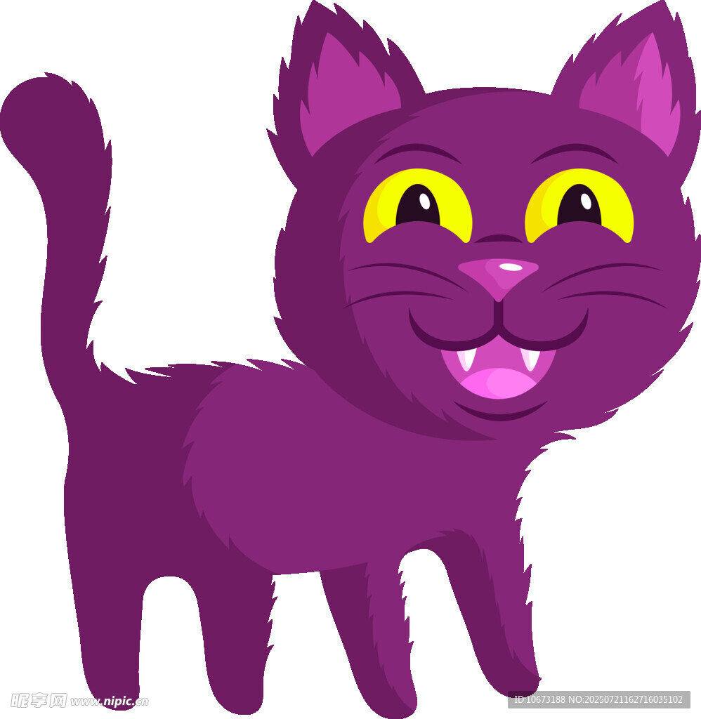 紫色俏皮小猫