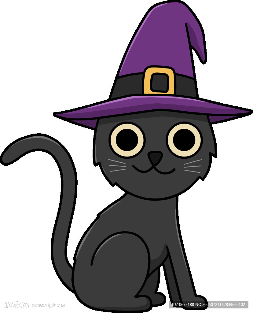 戴女巫帽的黑猫