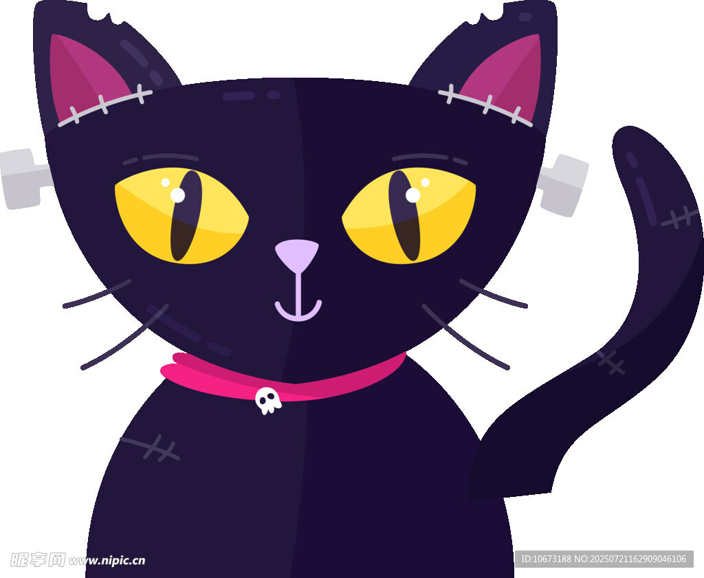 可爱黑猫卡通形象