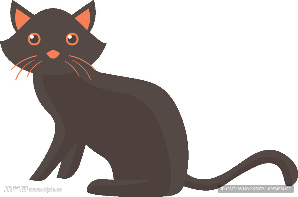 黑色可爱猫咪插画