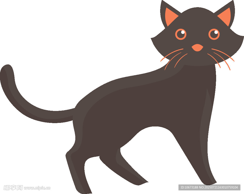 可爱黑猫插画