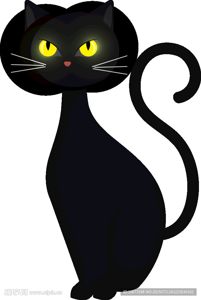 可爱黑猫插画